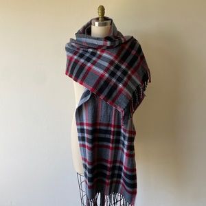 Express Plaid Winter Scarf Red Black Grey